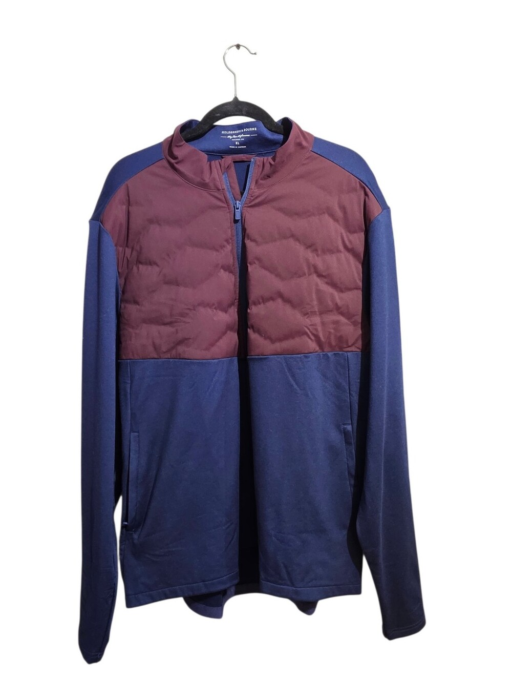 Holderness & Bourne Men's Golf Brodie Lightweight Jacket Navy Blue Claret Sz XL
